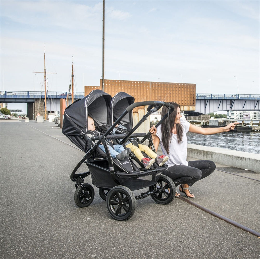 BabyTrold Double klapvogn, Grå melange