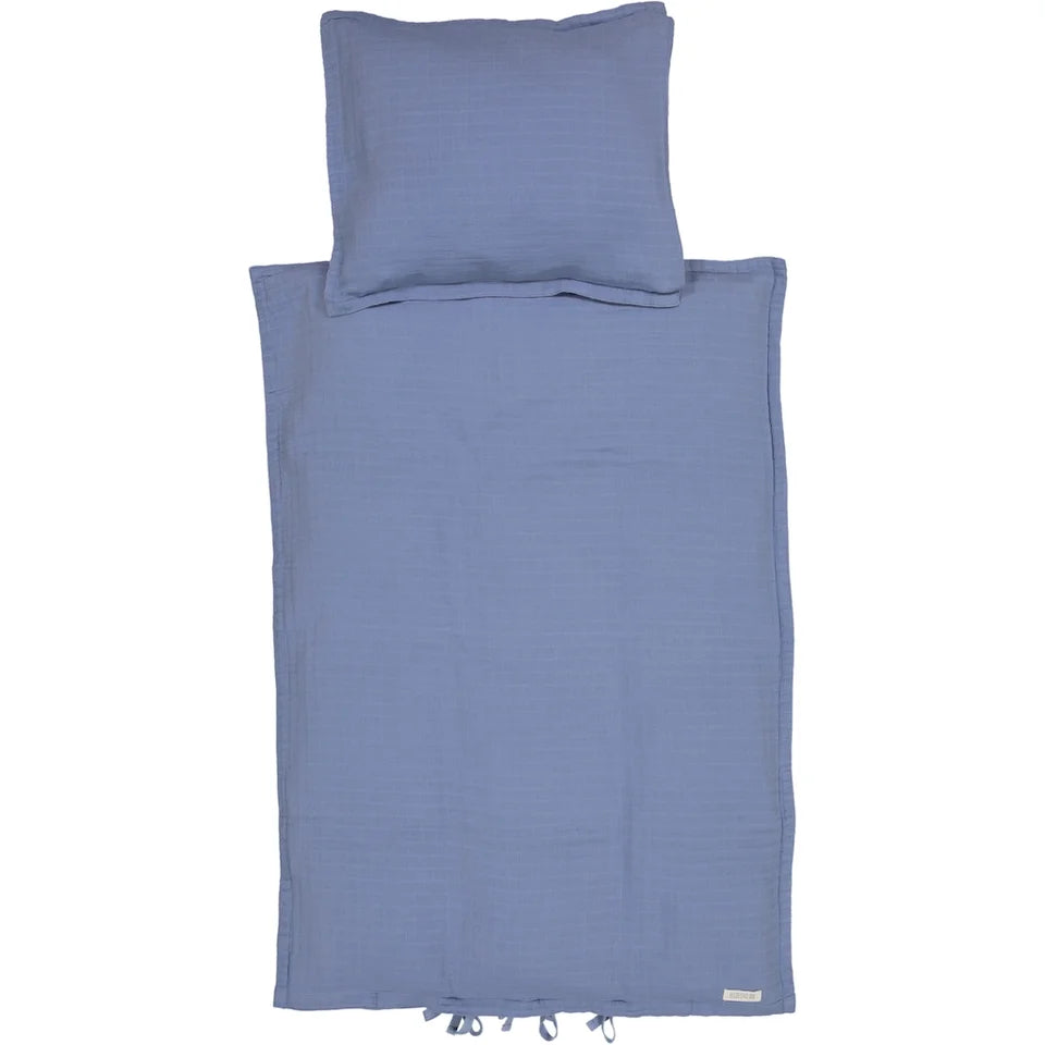 Hildestad Copenhagen Muslin baby sengetøj, Blue