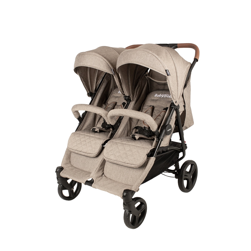 BabyTrold OS2 Tvillingevogn, Sand