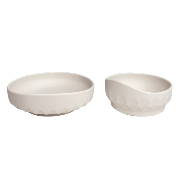 Najell Silikone Baby tallerken og skål-sæt, Porcelæn Hvid
