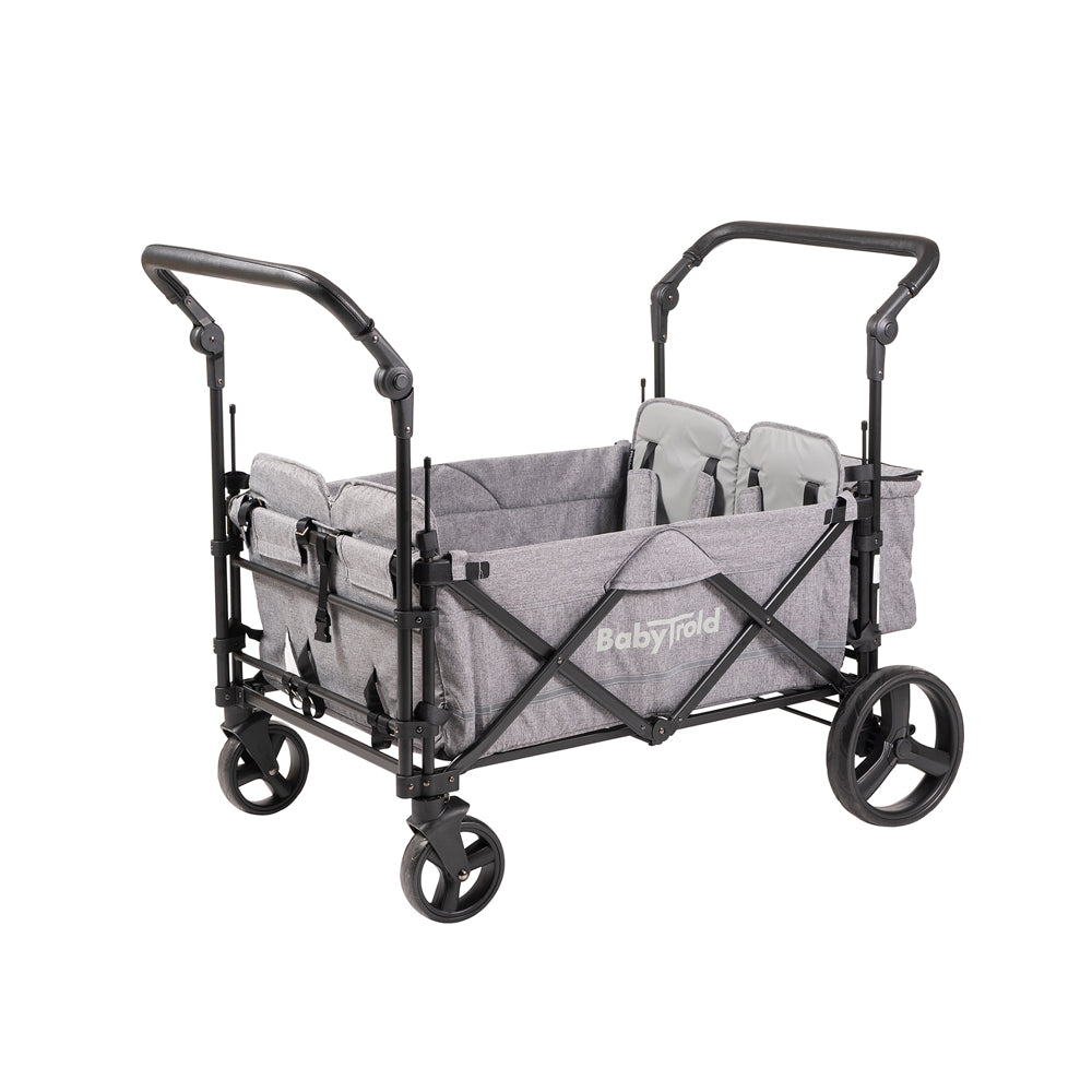 BabyTrold Fun Klapvogn (4 børn), grå denim