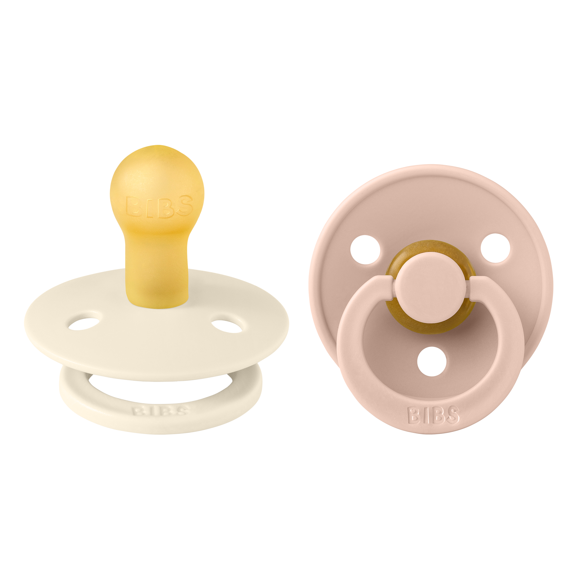 BIBS Pacifier Coulour 2 PACK Latex, Ivory / Blush