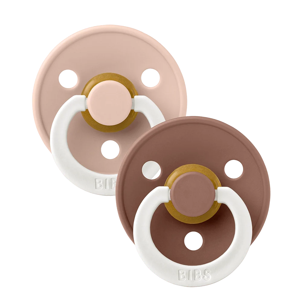 BIBS 2 pack natural rubber, Selvlysende, Blush/Woodchuck