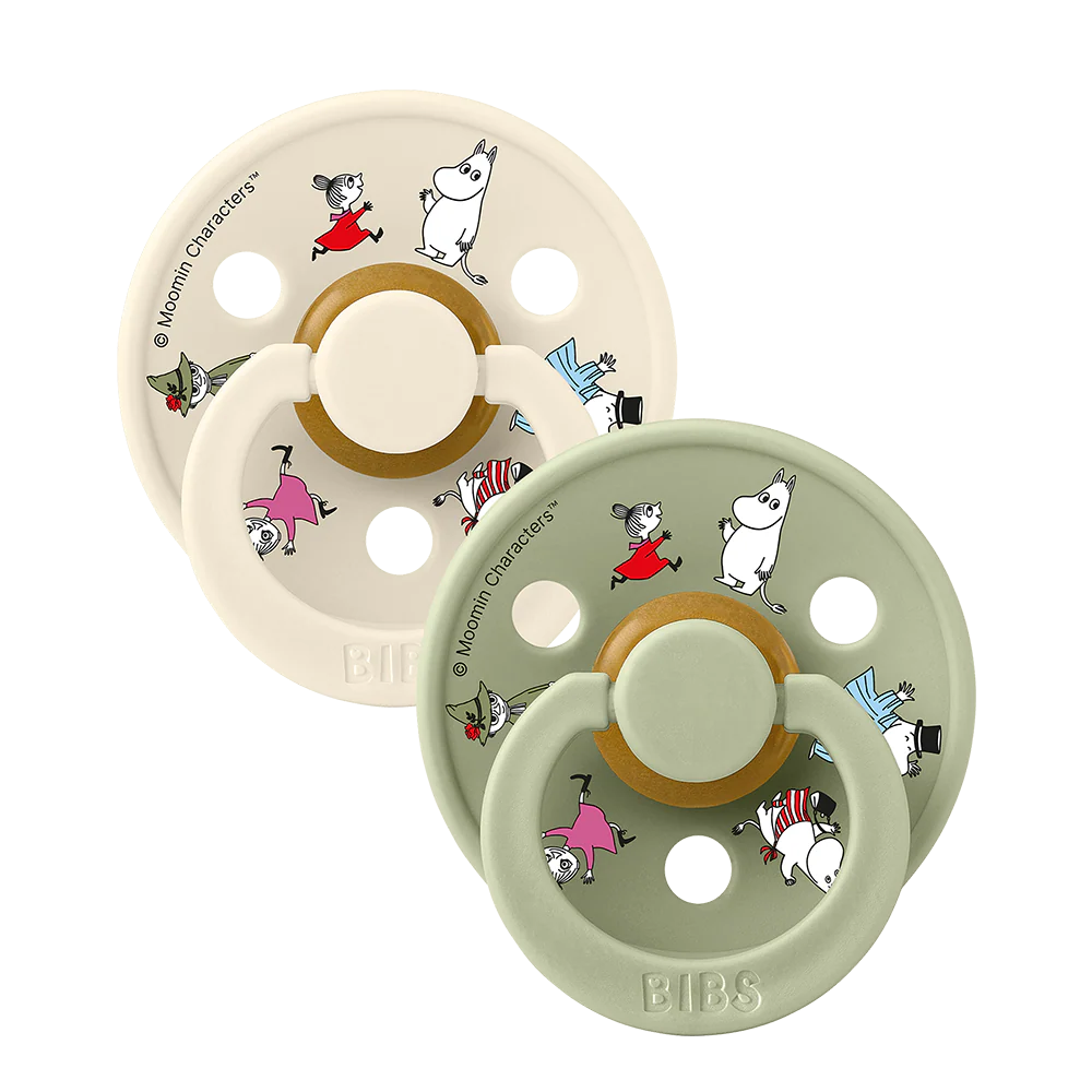 BIBS 2 pack natural rubber, Moomin Friends, Ivory mix
