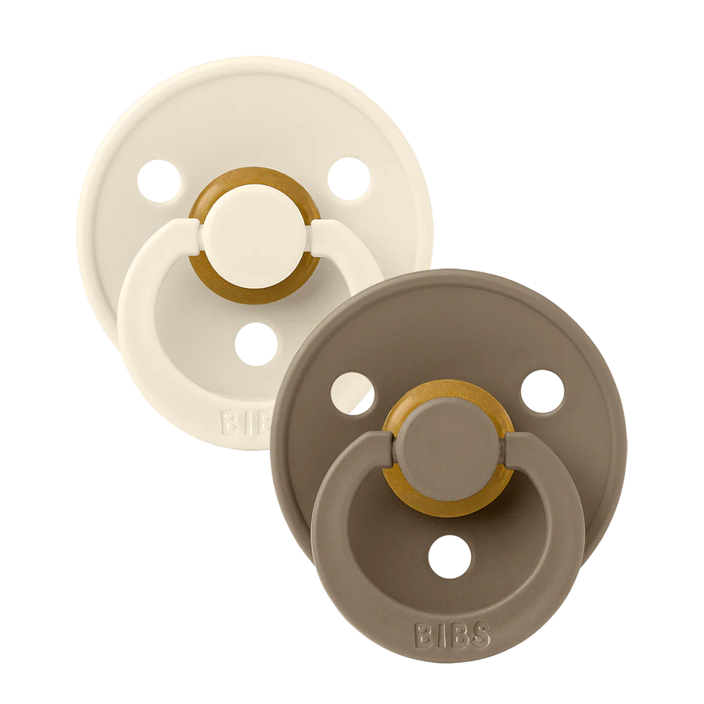 BIBS 2 pack natural rubber, ivory / dark oat