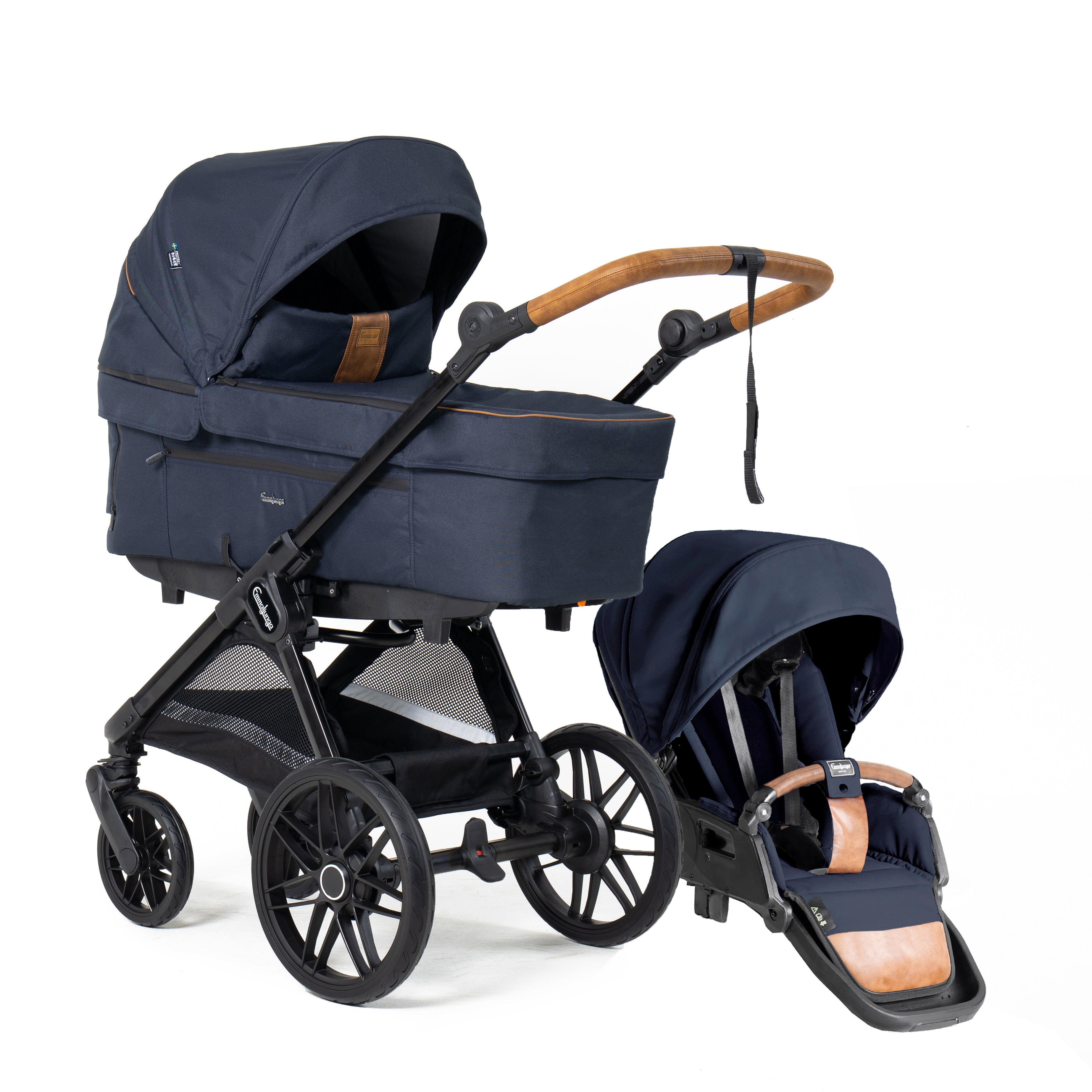 Emmaljunga Big Star Sento Outdoor Navy INCL Flat+ klapvognssæde
