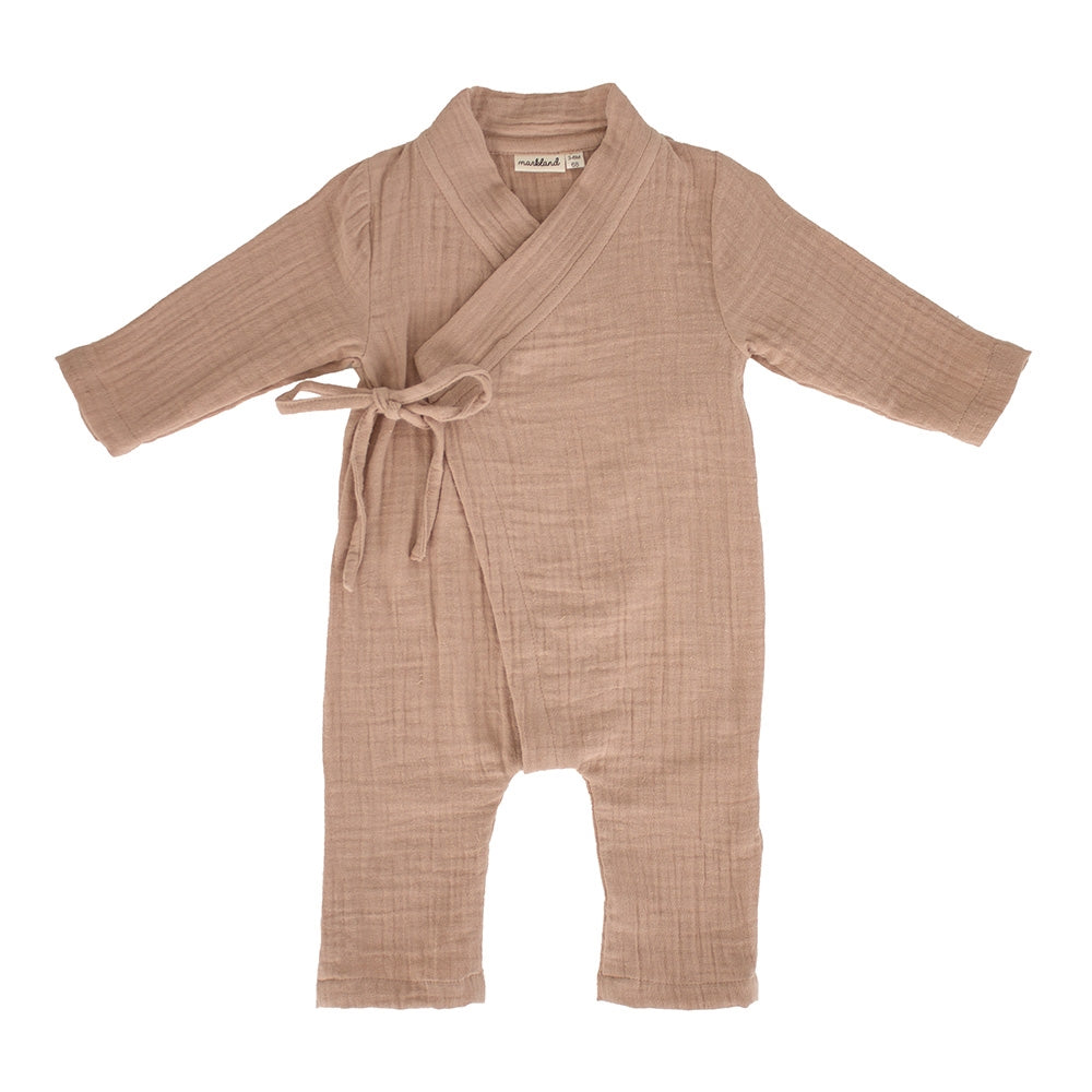 Markland Tiny Cross Over Romper, Dark Sand