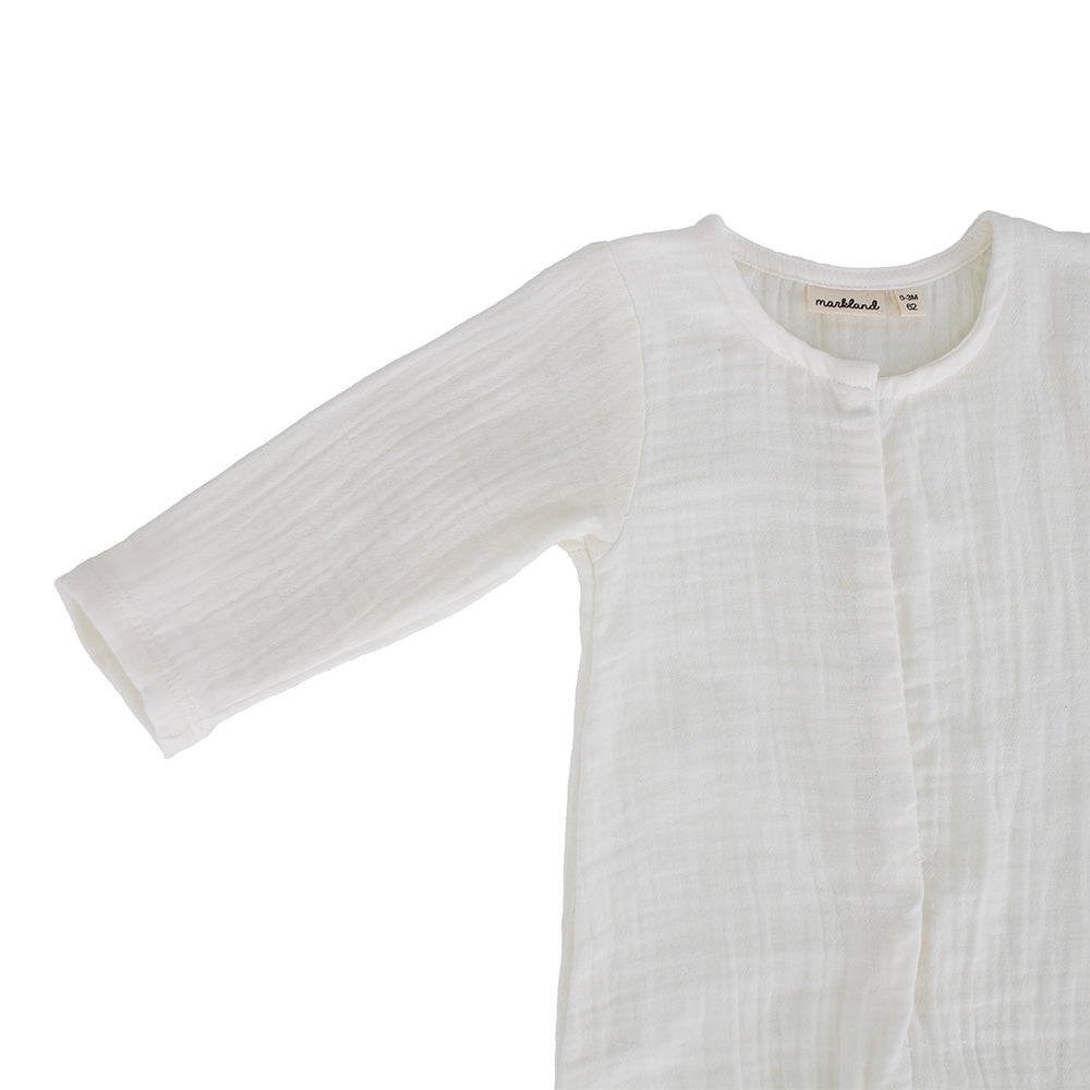 Markland Nappy Regular Romper, Light Beige
