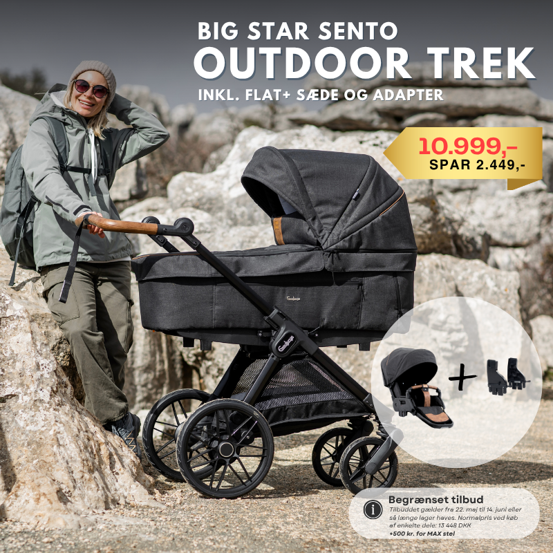 Emmaljunga Big Star Sento Outdoor Trek, Incl Flat+ klapvognssæde samt adapter