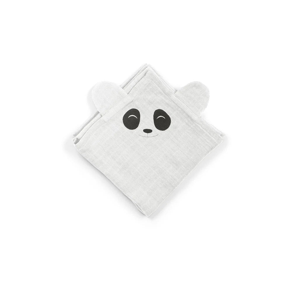 2 stk Bjørk nusseklud, Panda, Hvid