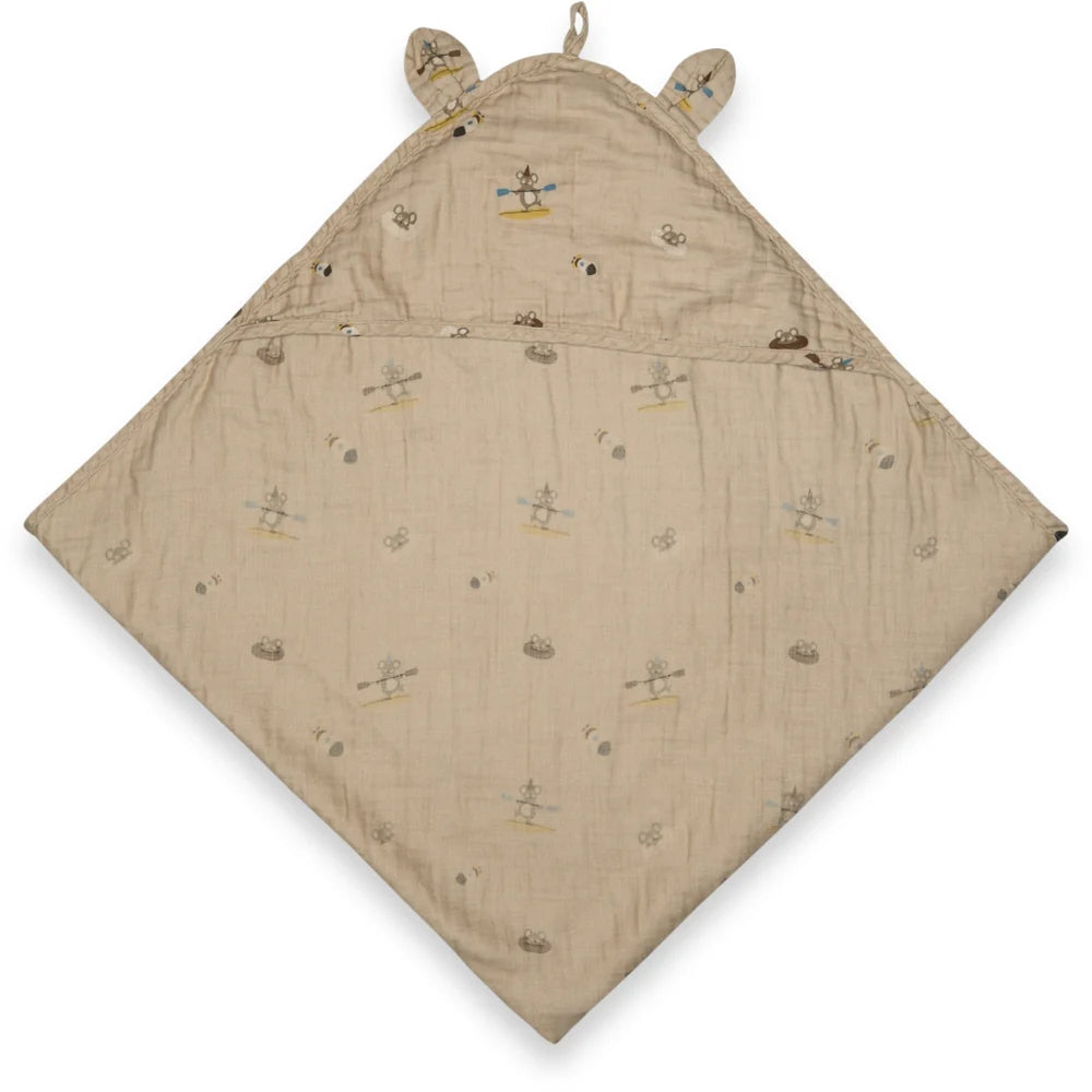 Danila baby musselin håndklæde - Beige surfer