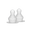 BIBS flaskesut Nipple Round 2-pak i silikone, slow flow