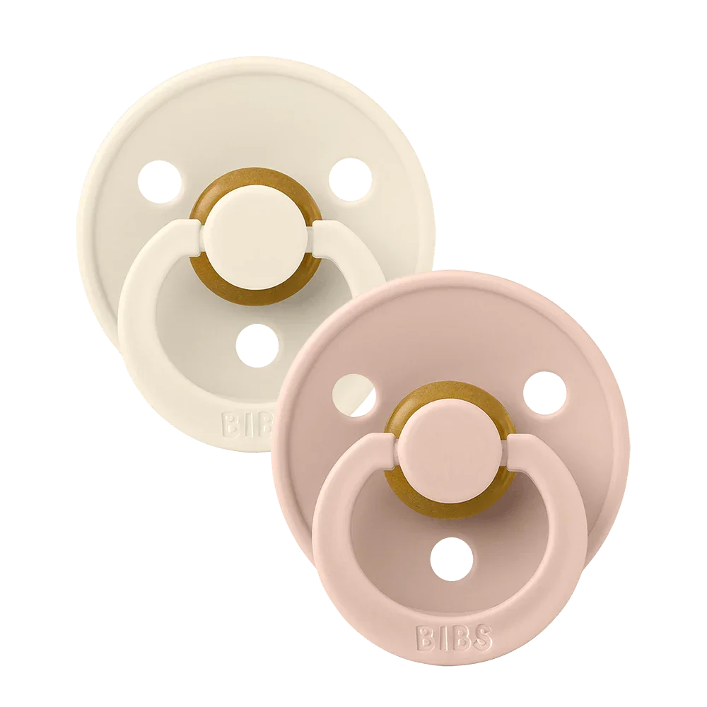 BIBS 2 pack natural rubber, Ivory / Blush