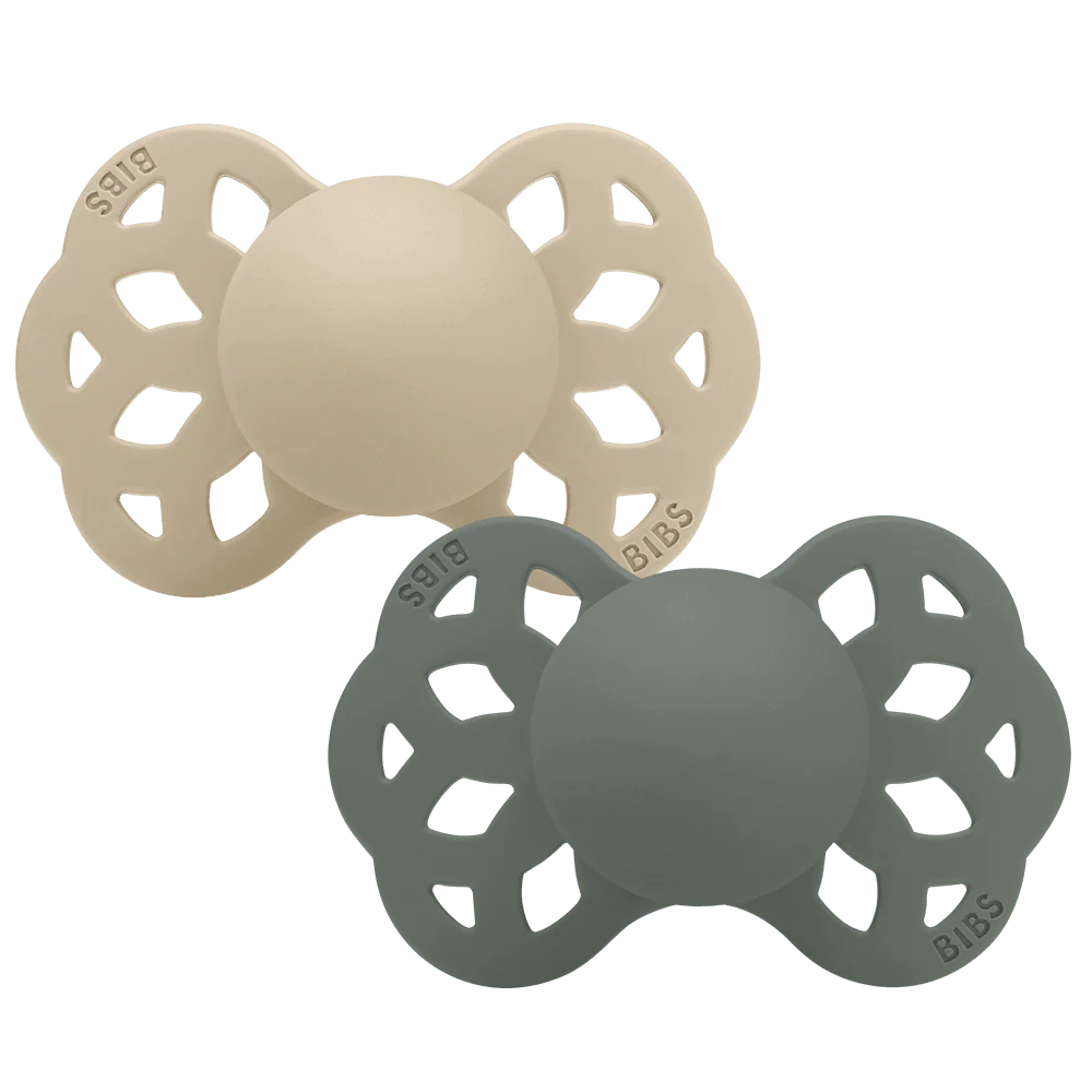 BIBS infinity 2 PACK i silikone, Vanilla / Pine