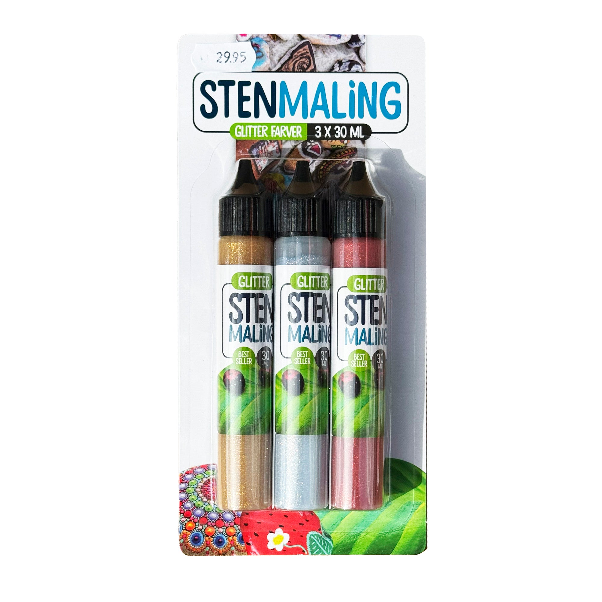 Stenmaling Glitter Farver