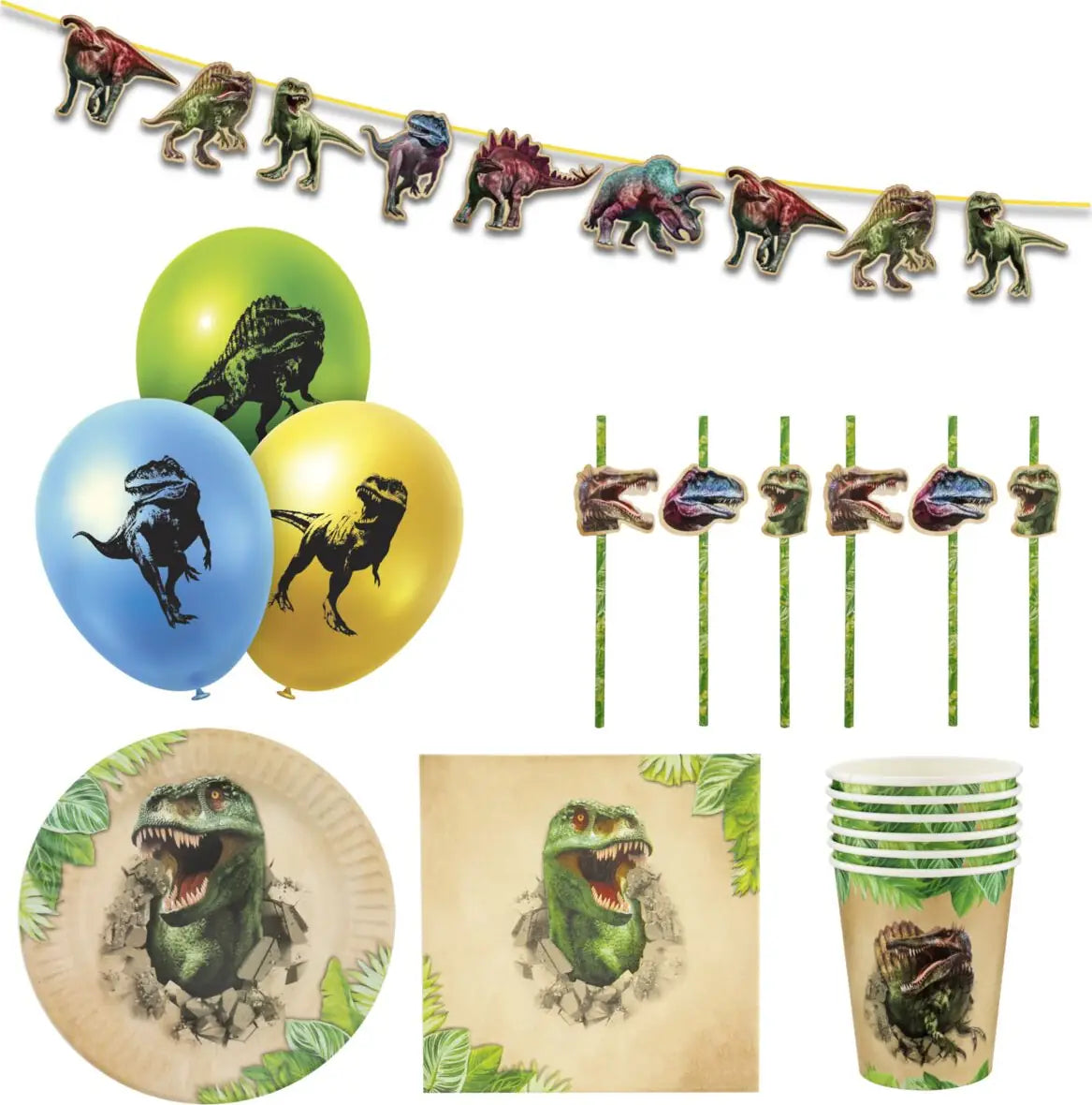 Partybox med Dinosauer ( 6 personer) 43 dele
