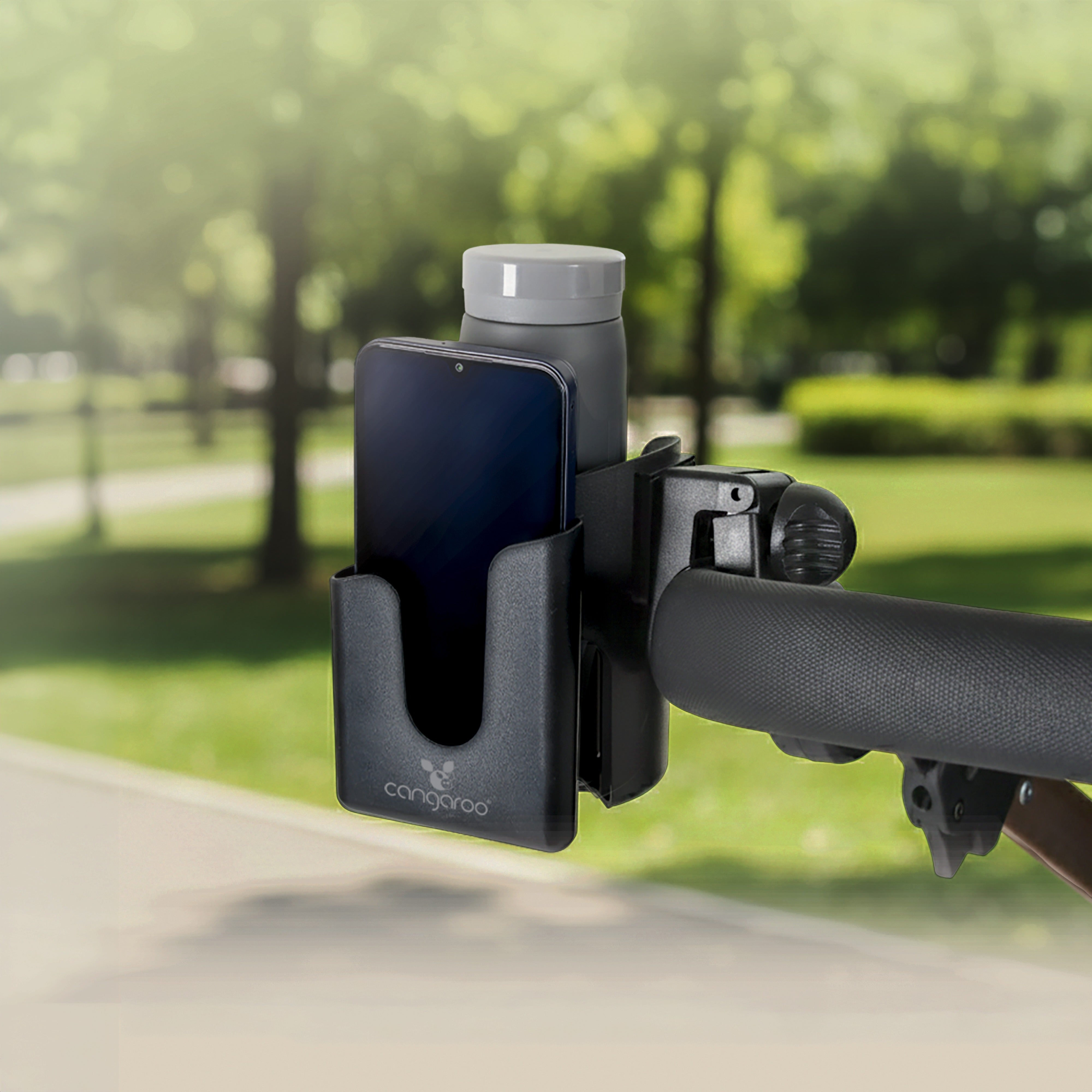 2-i-1 kop- og mobilholder