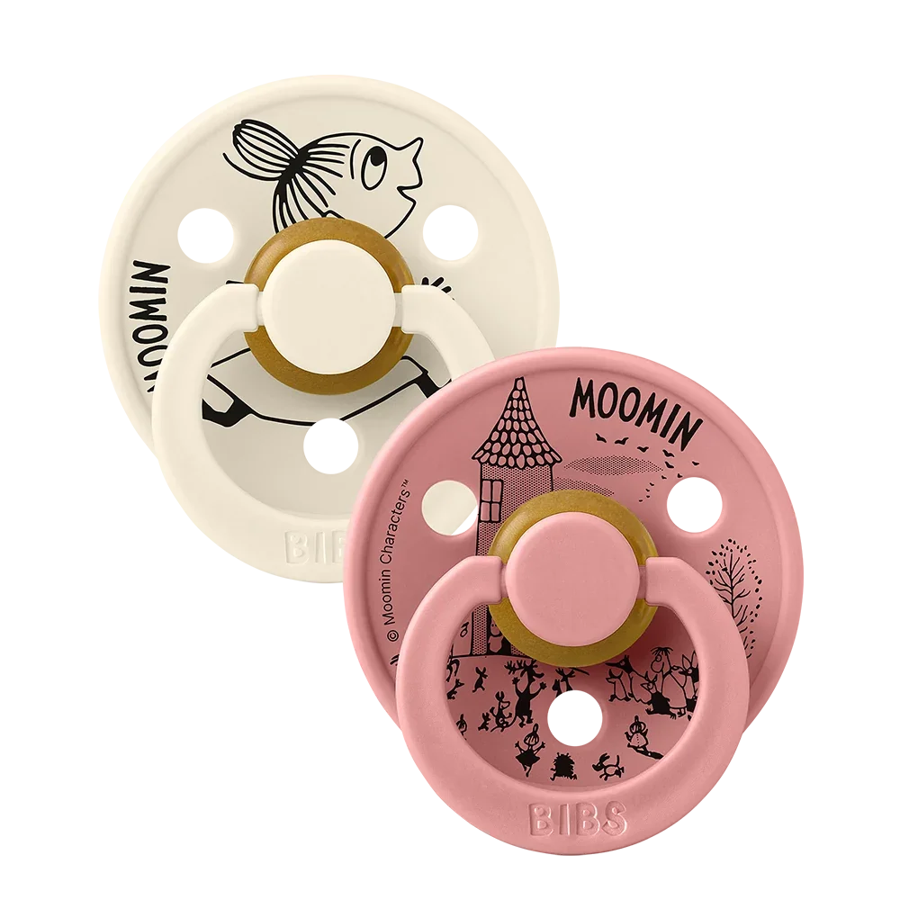 BIBS x Moomin Colour Sutter 2-pak Lille My - Ivory/Dusty Pink