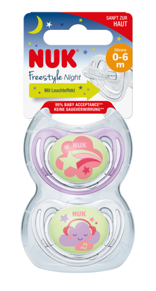 Nuk Sutter,Freestyle, Night and day, Lilac 0-6 mdr