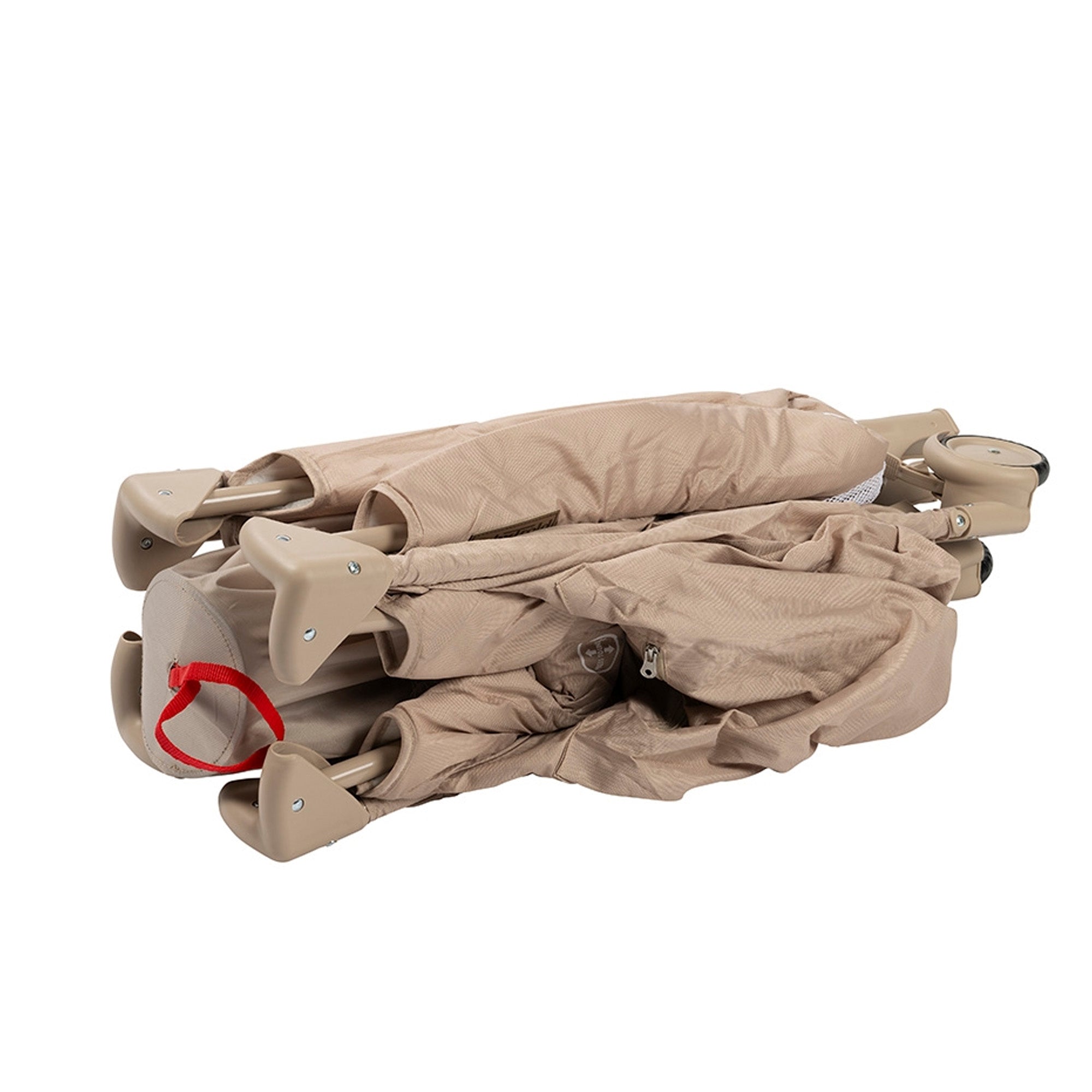 BabyTrold Rejseseng med åbning og hjul, Khaki